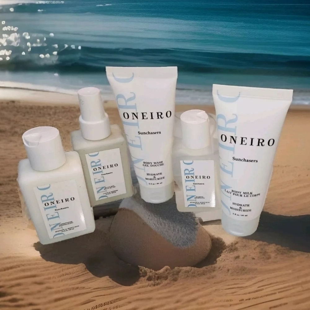 Oneiro Skincare Ready To Go All Natural Body Hair 5 Pc Bag Set TSA Ready Travel - Picture 3 of 4